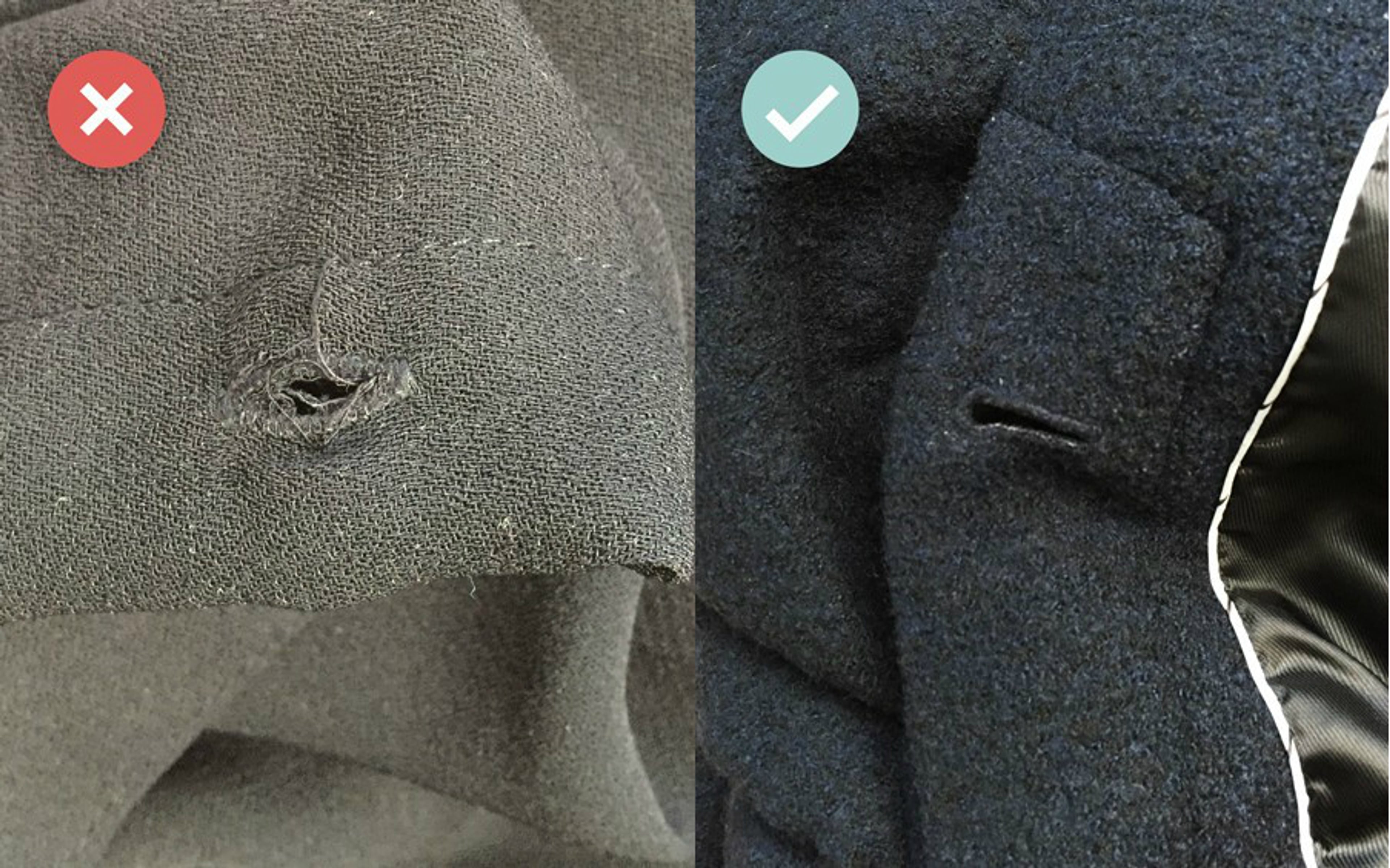 2. Let op details, zoals knopen en ritsen