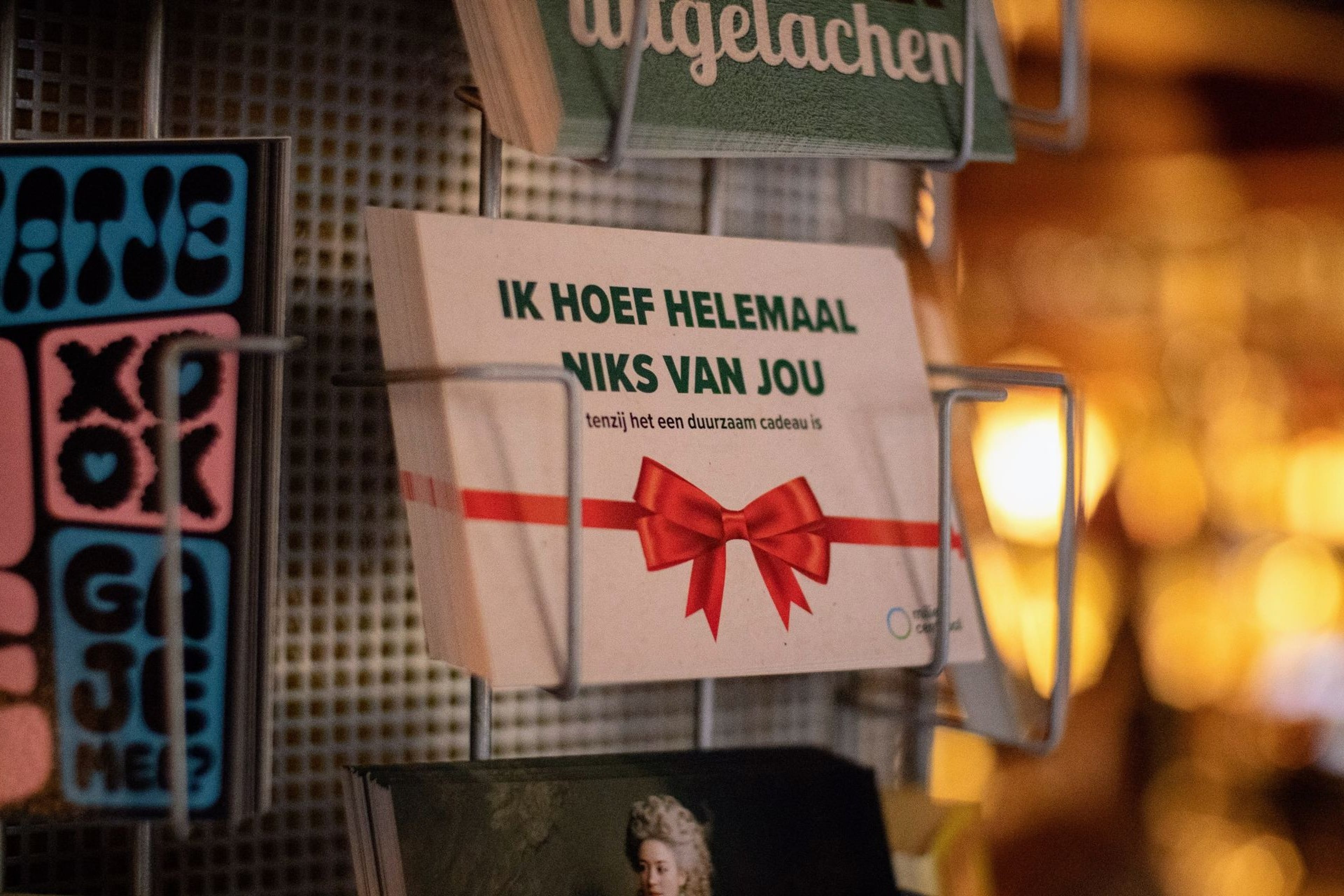 Kaartenrekje met boomerang kaart ik hoef helemaal niks van jou
