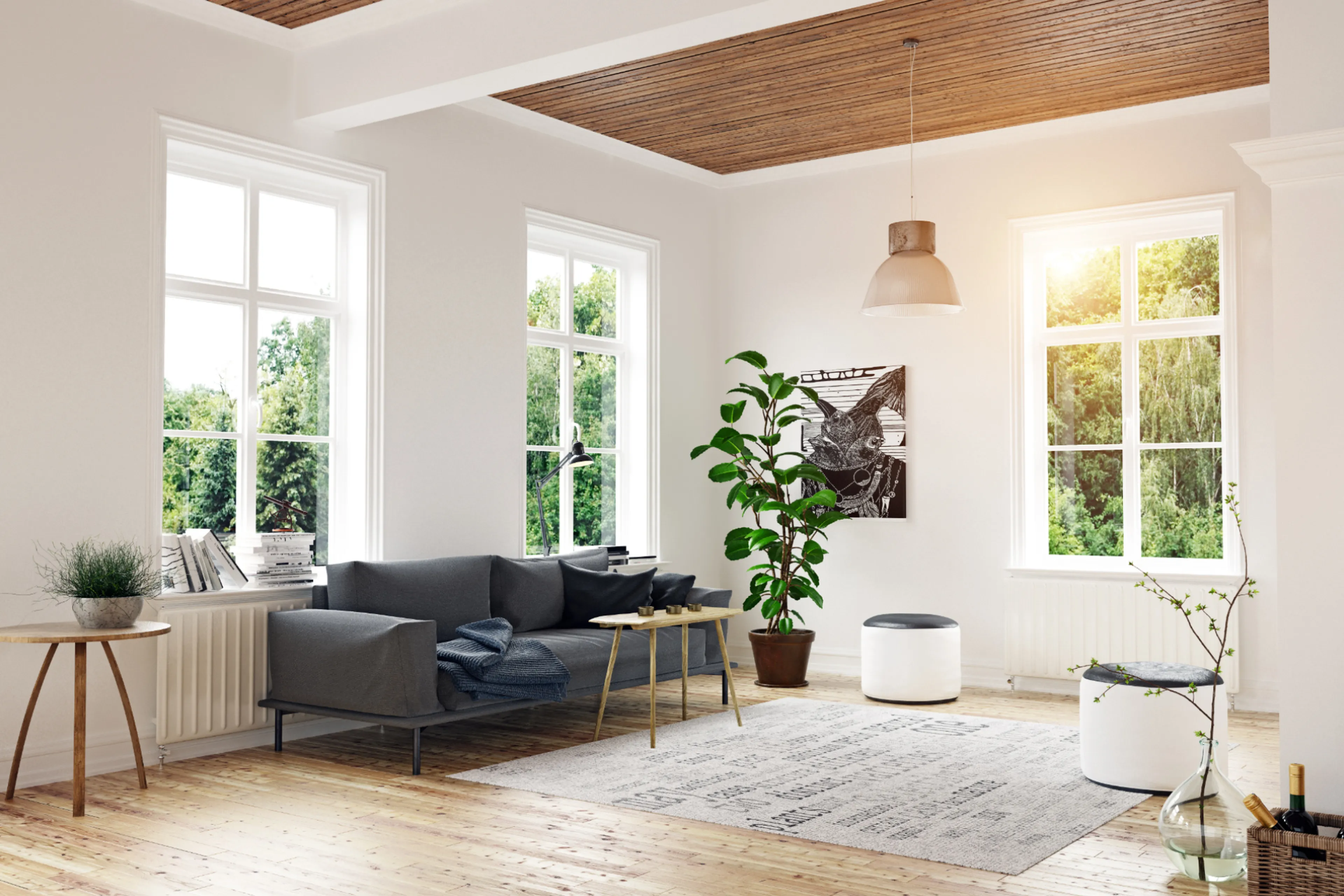 Interieur bank kleed. Vloeren en vloerbedekking.